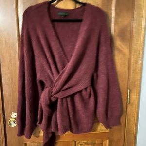 House of Harlow 1960 REVOLVE Khalida Wrap Sweater in burgundy